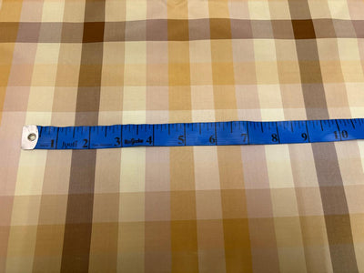 Silk Taffeta Fabric dusty browns ,lilac  ,mint plaids 54” Wide (TAFC70)