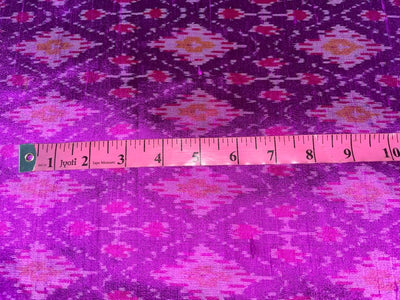100% pure silk dupion ikat fabric Aubergine color 44" wide DUP_IKAT_8376