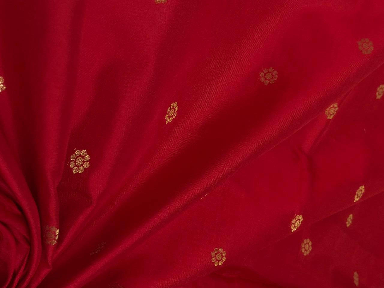100% PURE Silk Brocade fabric with tiny floral motifs in gold available in 3 shades BRO1101[3/4/5]