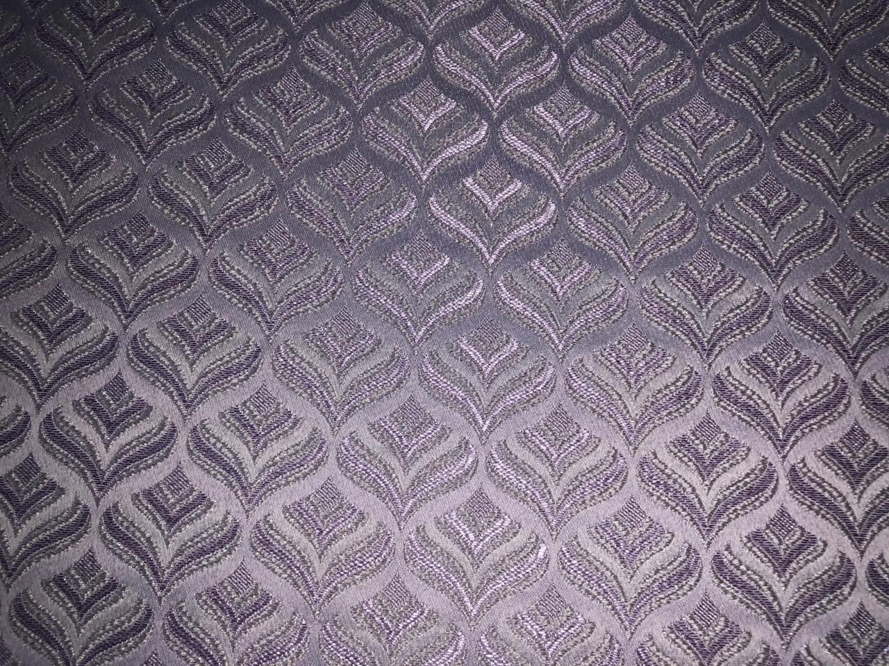 Silk Brocade fabric 56" lilac jacquard  with subtle metallic silver BRO1062[1]