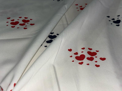 100% Cotton Twill fabric with Love hearts red and black 58" wide [17209]