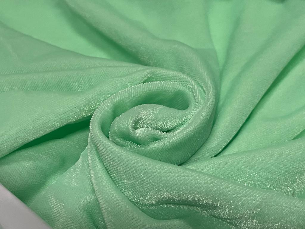 100% Micro Velvet  Fabric 44" wide available in 6 colors [bright watermelon pink/pastel green/aubergine brown/silver grey/peach/blue x green][15340-15345]