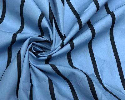 100% Cotton 58" wide available in 3 different blues pastel blue/white , navy/red/white , and blue/navy