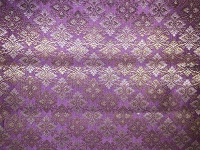 Silk Brocade fabric with white gold  jacquard available in 4 colors yellow, olive, peach and orchid BRO1072