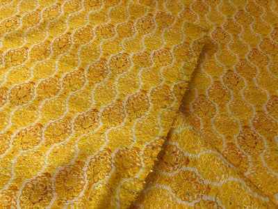 Silk Brocade fabric floral motifs available in 2 colors yellow and green 58" wide BRO1094[1/2]