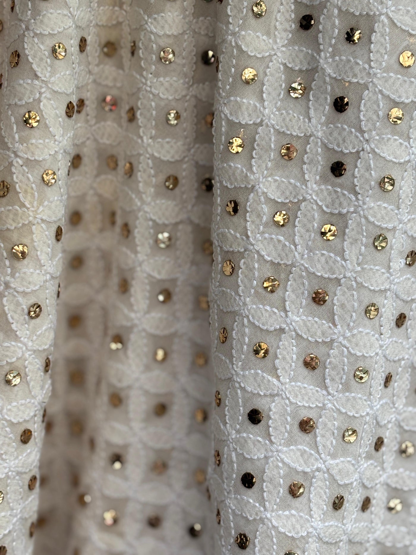 Indian Mukesh Embroidery, 44" wide and 3 yards long.[17689]