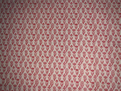 100% Cotton Linen  print 58" wide FLORAL PRINT motif's available in 2 colors red and cream ,blue and cream [17217/18]
