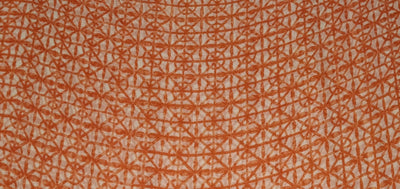 Silk chiffon printed  fabric dusty orange geometric  44" wide