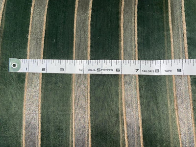 Silk organza fancy rope stripes fabric GREEN 44" wide [12141]