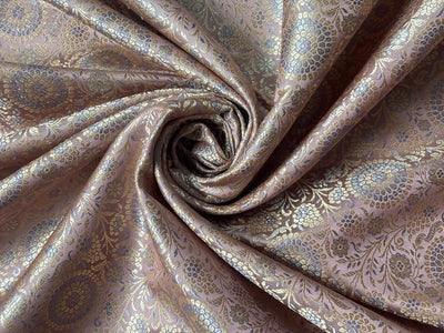 Silk Brocade fabric 44"dusty lavender with subtle gold  jacquard  BRO1064[4]