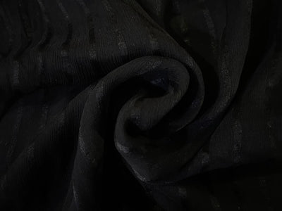 Silk Chiffon grey with Satin stripes Fabric available in [grey/ ivory [only in 2 lengths 1 yard and 0.80 yards/ black/ green]