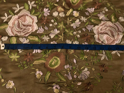 100% pure silk 45 momme EMBROIDERED dutchess satin 54&quot; wide [8930]