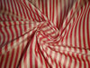 100% SILK TAFFETA Fabric Red & Cream color 4MM STRIPES 54" wide TafS118