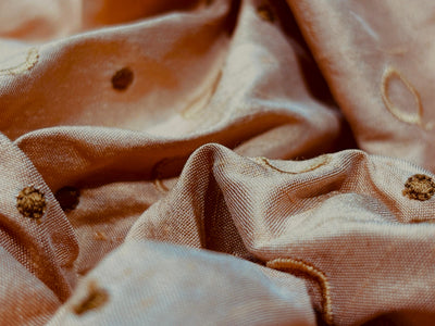 100% Silk dupioni silk  golden peach  embroidery 54" wide DUPE69[2]