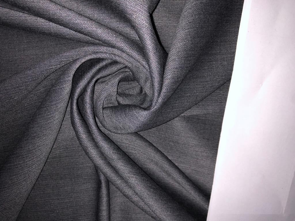 100% wool Herringbone suiting fabric made in Huddersfield,England 150's super wool count available in 2 colors navy and grey[15641/42]
