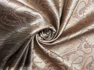 Silk Brocade fabric 44" wide paisley jacquard available in 3 colors pink and blue ,red and green and pastel pink and slate blue BRO1037
