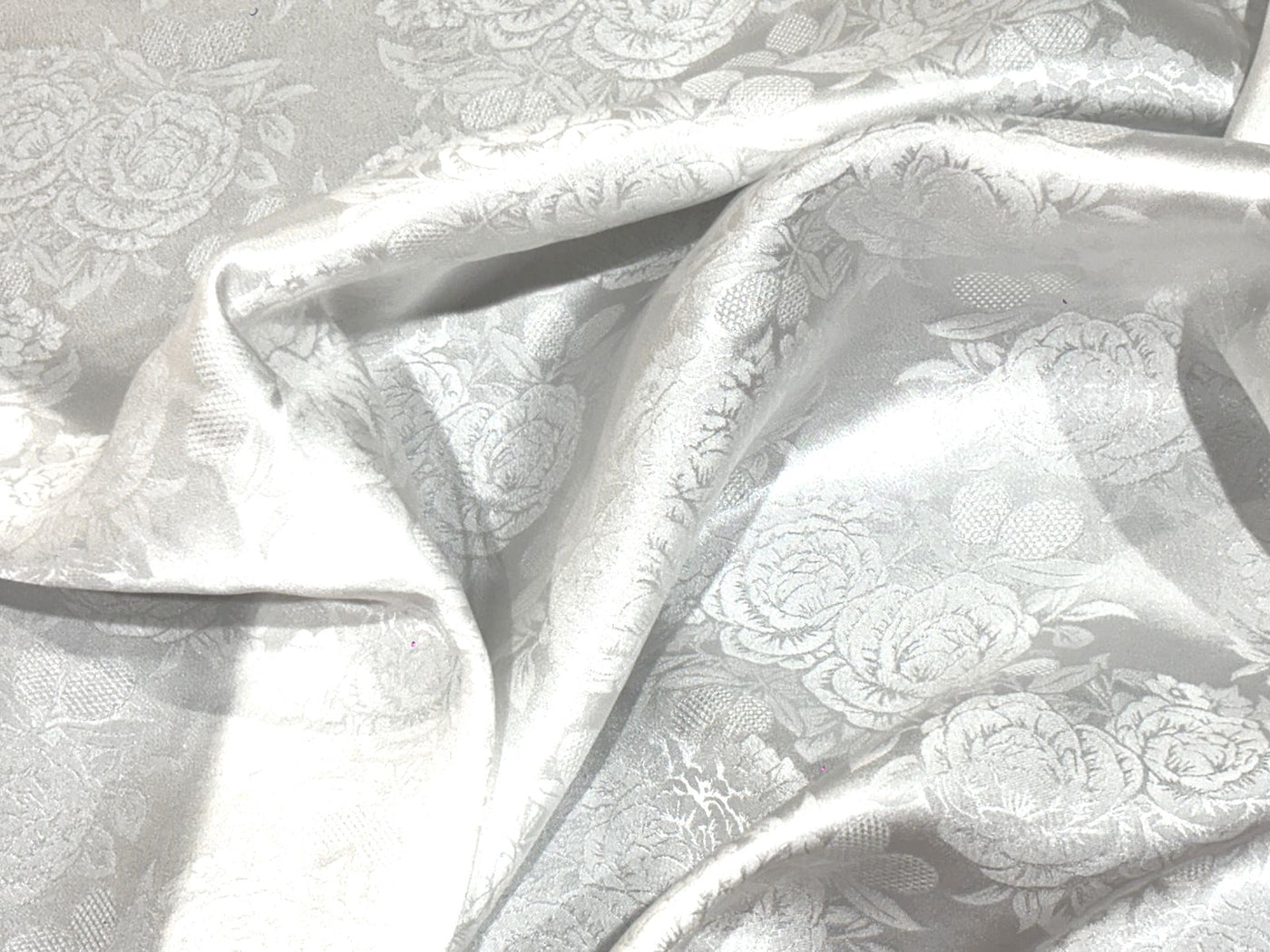 Silk  Satin JACQUARD IVORY WHITE 44" wide available in abstract,floral,roses,waves and triangles jacquard  designs