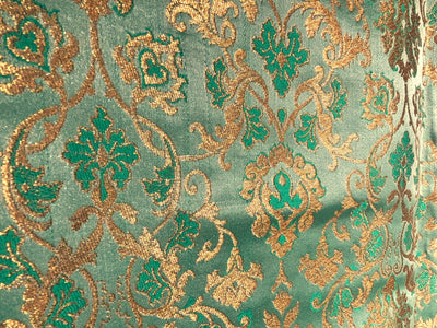 Silk Brocade fabric with  gold jacquard  BRO1019 available in 2 colors pink and mint