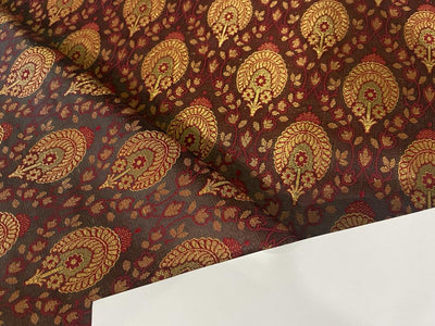 Silk Brocade fabric  44" wide available in 4 colors gold/orange/green and brown BRO901[1-4]