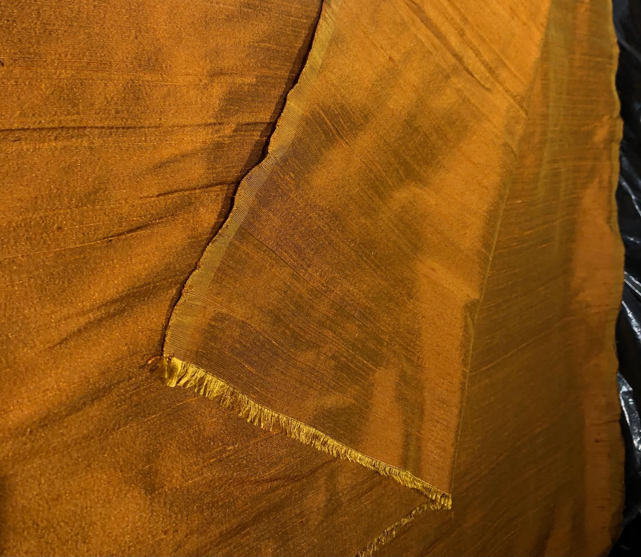 100% PURE SILK DUPIONI FABRIC MUSTARD YELLOW  54&quot; WITH SLUBS MM84[1]