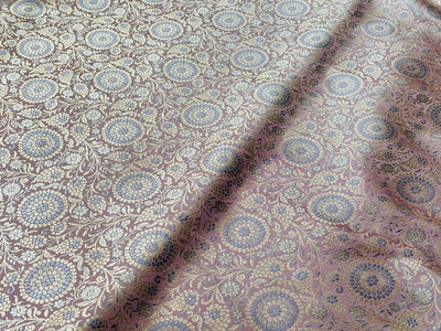 Silk Brocade fabric 44"dusty lavender with subtle gold  jacquard  BRO1064[4]