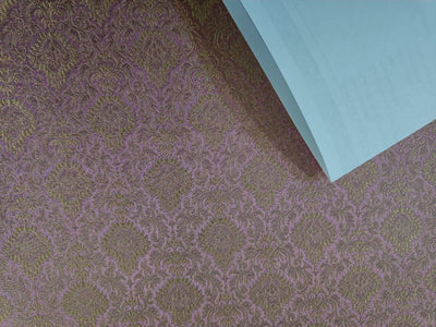 Silk Brocade fabric available in TWO  colors Peach and Pink with metallic gold color 44" wide BRO887[4/5]