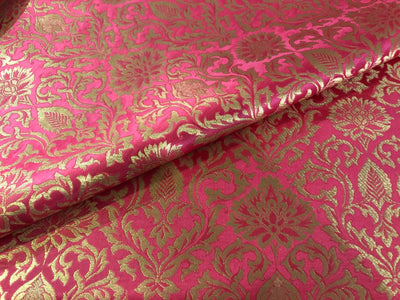 Brocade fabric available in 4 colors 44" WIDE  burgandy/royal blue/ rouge pink and green BRO827A