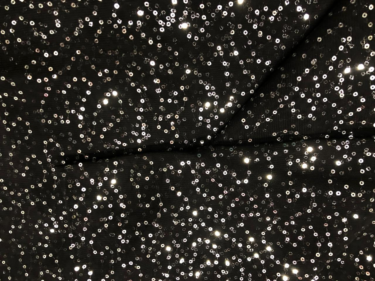 NET fabric with silver sequins 44" wide [18388]
