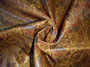 Silk Brocade fabric Gold with metallic gold blue and burgundy paisley jacquard COLOR 44" WIDE BRO898[1]