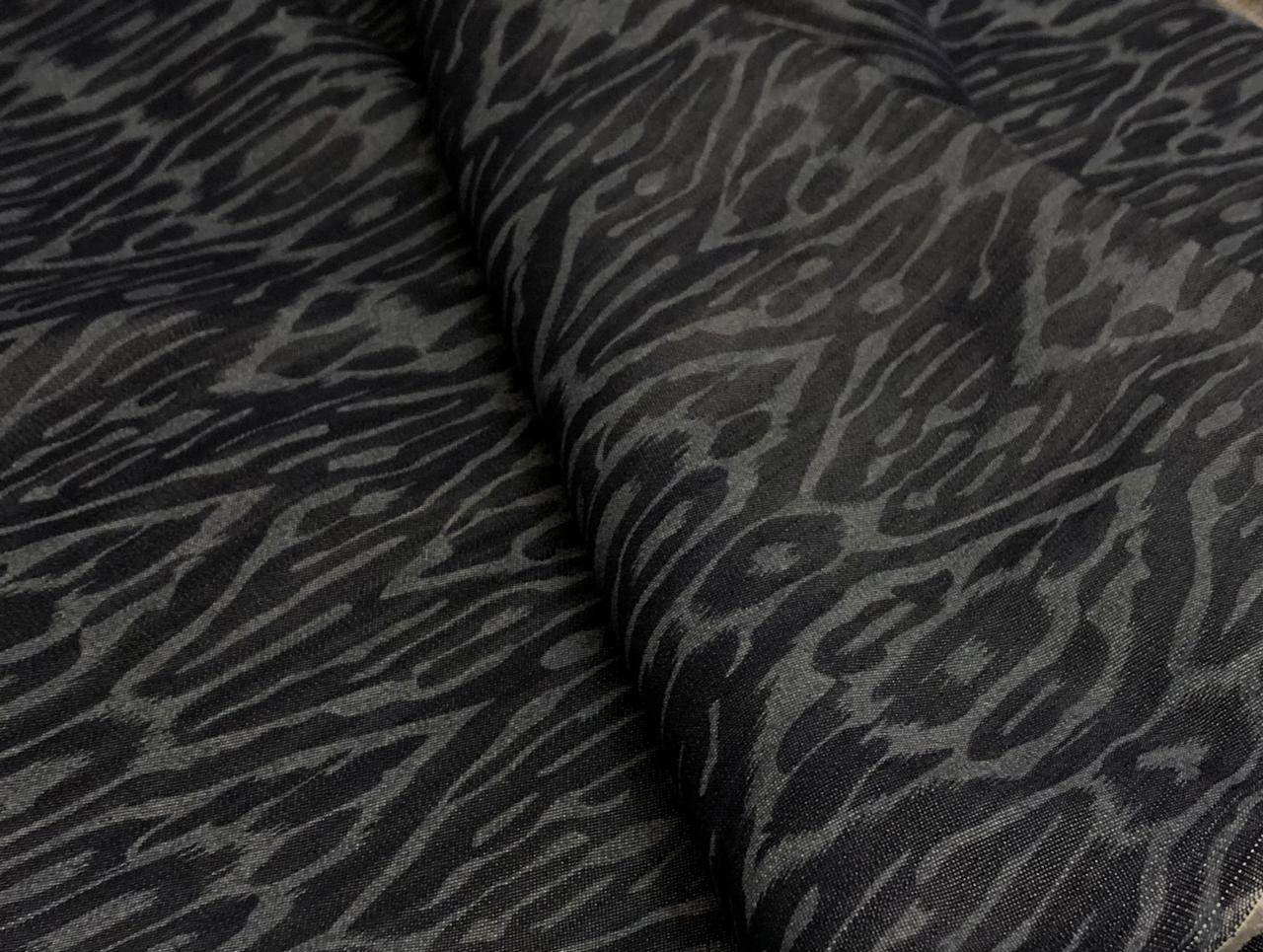 Denim 100% Cotton 58" wide animal print in 2 shades denim blue / teal and denim blue/blue [18613/14]