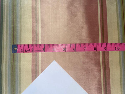Silk dupioni stripe cream ,rose pink and green 54" wide DUPS35[1]