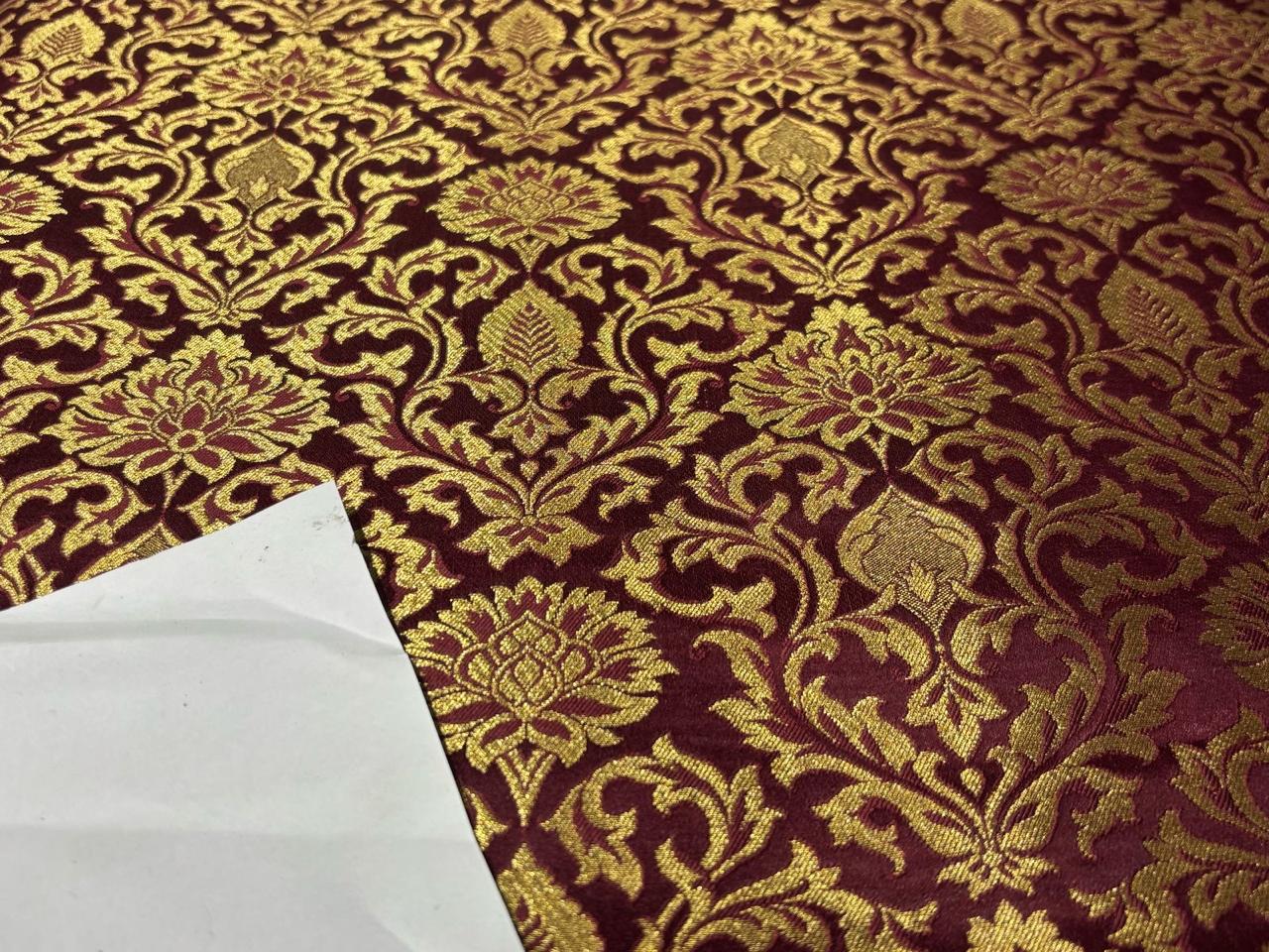 Brocade jacquard fabric 44" wide ~available in two colors PURPLE AND DARK MAHOGANY BRO827/829