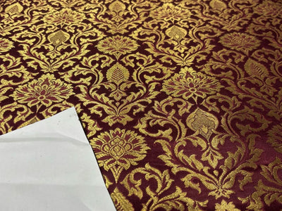 Brocade jacquard fabric 44" wide ~available in two colors PURPLE AND DARK MAHOGANY BRO827/829