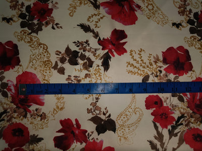 100% COTTON SATIN floral print 58&quot;  wide available in two colors red and blue