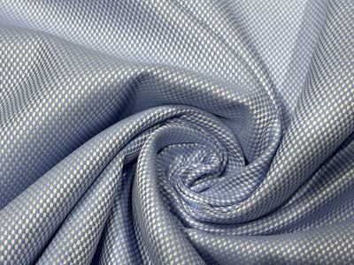 100% Superfine Giza Cotton Italian  MONTI Shirting ,Pre Shrunk dobby 58" wide available in 2 colors white and powder blue [17782/83]