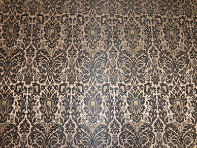 Silk Brocade fabric ivory with teal   floral  jacquard BRO1005[3]