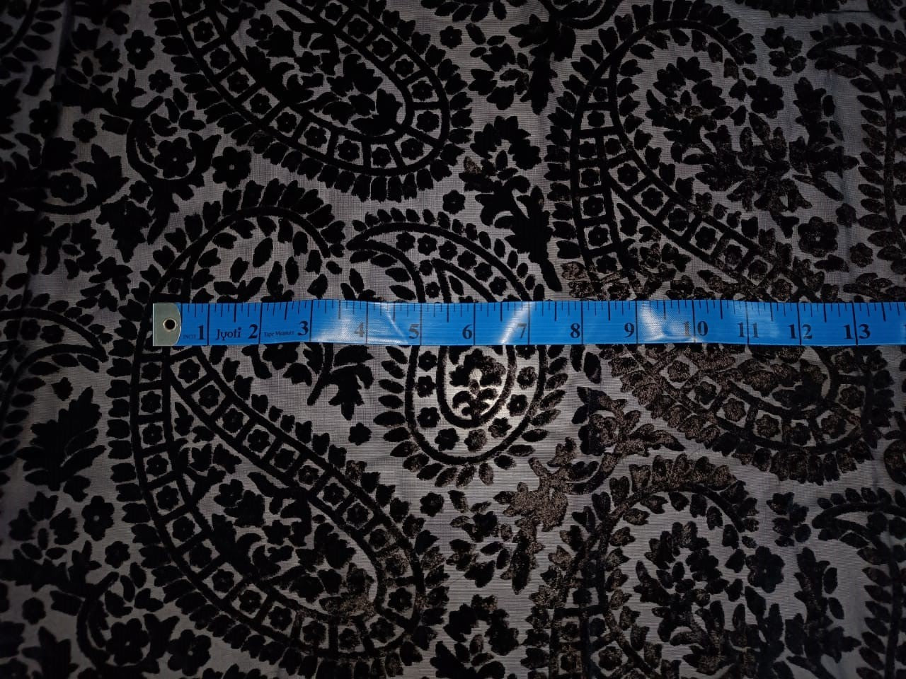 Black Devore Polyester Viscose Burnout Velvet fabric ~ 44&quot; wide [9851]