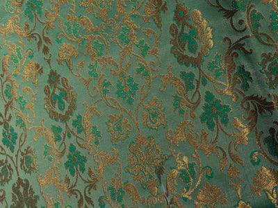 Silk Brocade fabric with  gold jacquard  BRO1019 available in 2 colors pink and mint
