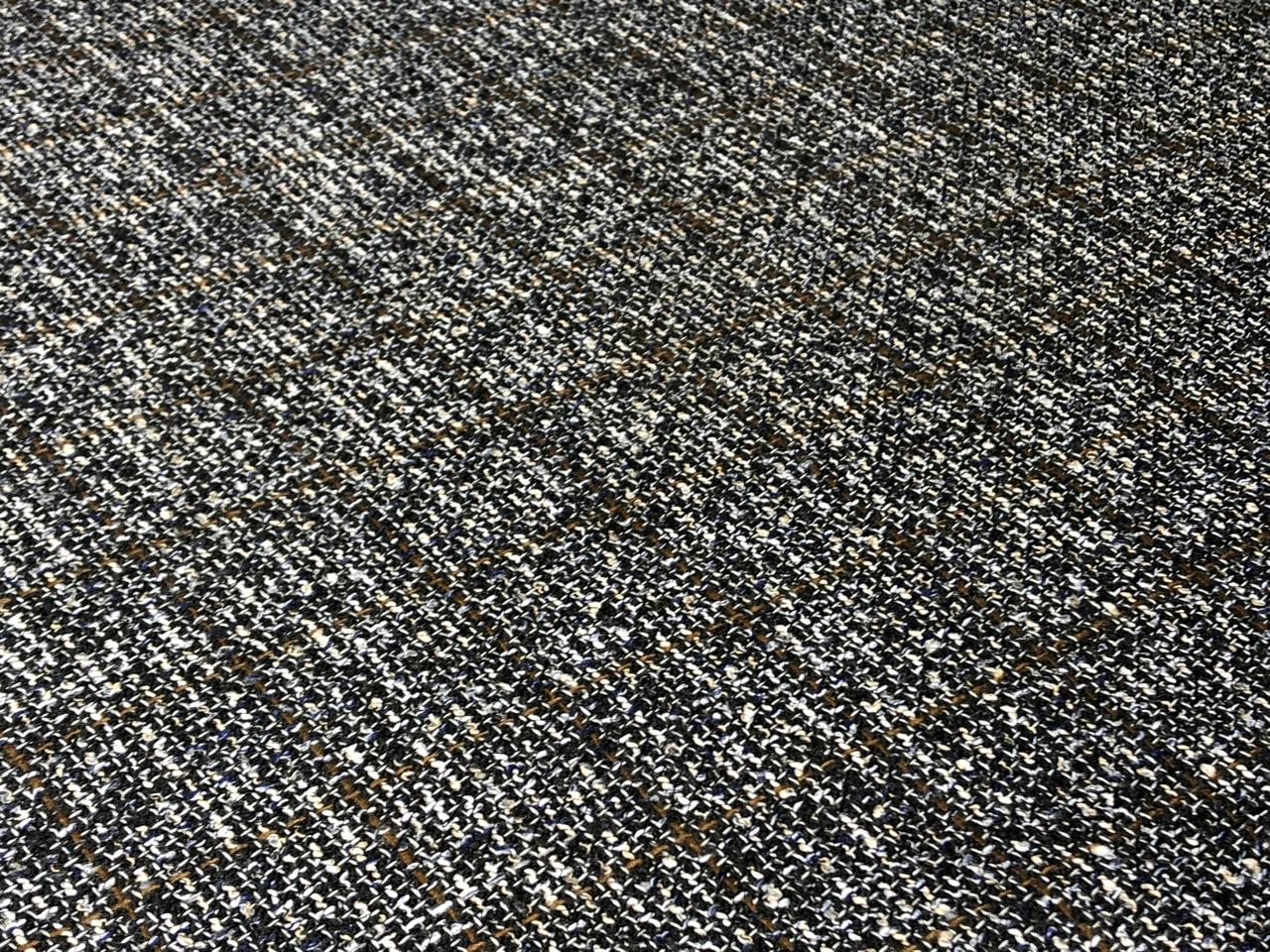 Suiting blended viscose ,poly, acrylic crepe 58" wide black, brown and white  [17718]