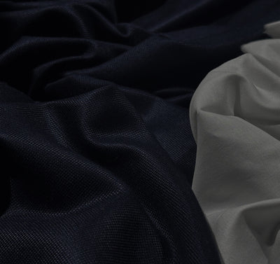 Huddersfield Bamboo suiting fabric made from 100% bamboo fiber 60" wide available in 3 colors white ivory ,dark navy  and  black [17710/11/17728]