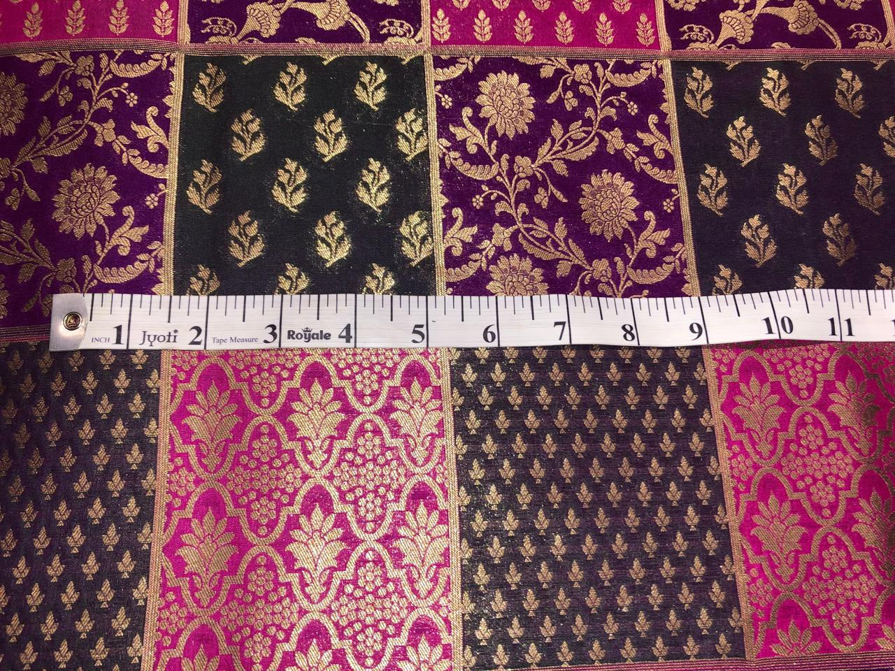 Silk Brocade fabric multi colors of  jacquard BRO1071 available in 8 different color combinations[BRO1071[]