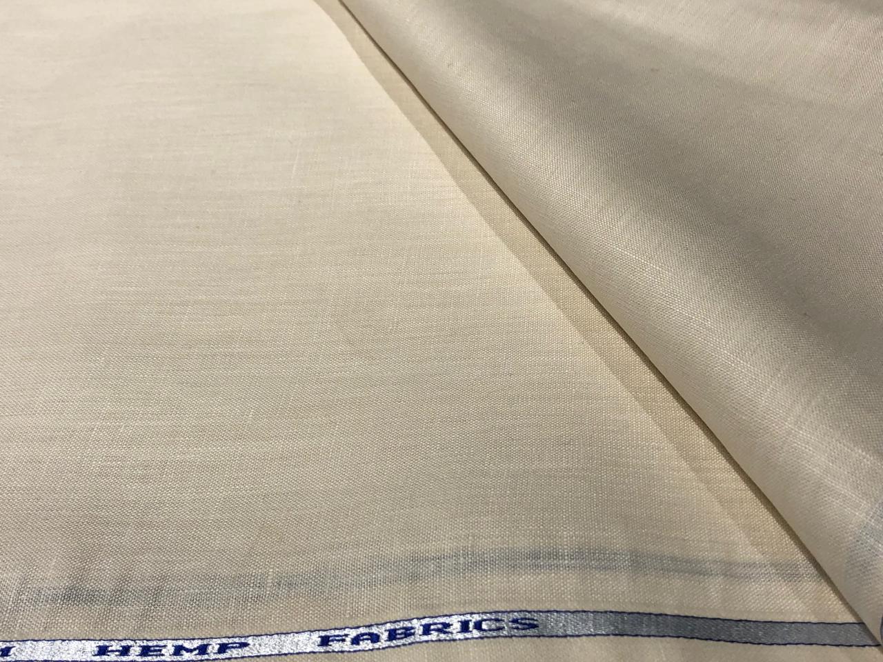 100% Linen premium heavy 44lea  suiting fabric 58" wide available in 3 colors ivory tusk, peach ,and light olive