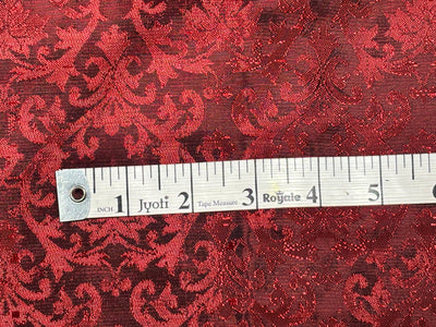 Brocade fabric Wine  Red Colour 44" wide BRO72[1wine]