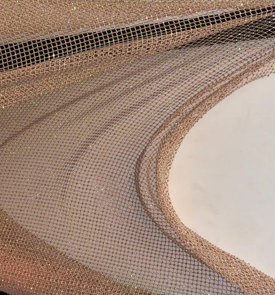 Rhinestone Mesh, Stretchable Fabric Crystal Diamond Stretch Crystal Fishnet Sheets available in 2 colors pink and white [18428/29]