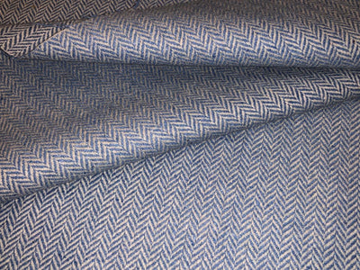 Tweed Suiting fabric is made from recycled wool/ viscose/polyester &amp; cotton acrylic 58" wide blue herringbone  [18316]