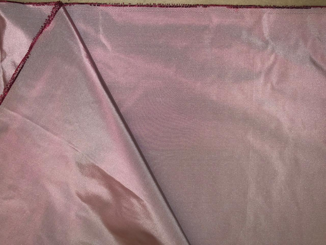 100% pure silk TAFETTA  fabric 2 tone ivory x burgandy [onion pink] TAF348
