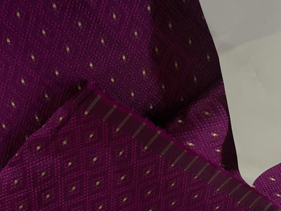 Silk Brocade fabric available in 2 colors  purple and navy with metallic gold dots 58" WIDE BRO903[1/2]