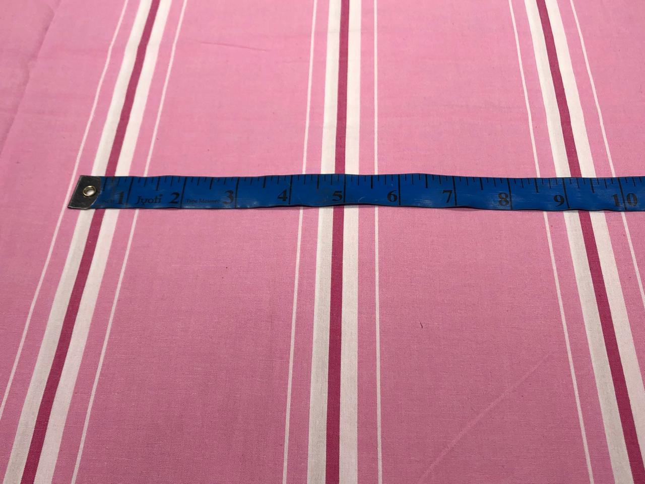 100% Cotton Yarn Dyed Stripe 58" wide available in 3 colors pink and white/green and white/ blue and white and multicolor