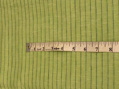 100% Linen stripe 60's Lea Fabric 58" wide available in 2 colors  lime green and sea blue stripes [16895/96]