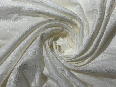 Organic Jasmin Jacquard Fabric raised, intricate floral patterns in 2 designs [18822/23]